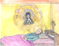 Saint Louis De Montfort, the most Marian of all saints, appeared in a dream to Francis Slinsky, the Founder and Director of Mary’s Way to Jesus Worldwide Apostolate, and foretold the creation and coming of The Miraculous Icon® Our Lady Mediatrix of All Graces ®, on the feast of Saint John the Baptist, June 24 1996.